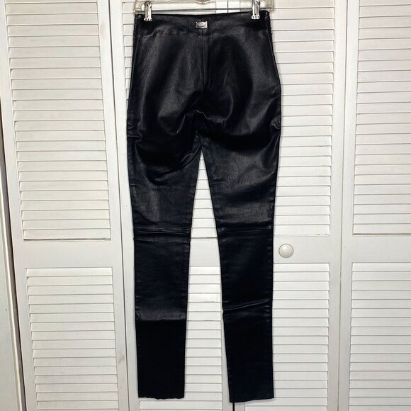 PHILIPP PLEIN Homme Black Lambskin Leather Gray PYTHON Snakeskin Skinny Pants 28 - Picture 8 of 10